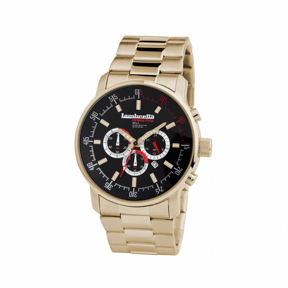 Imola Gold Bracelet Black | Lambretta Watches