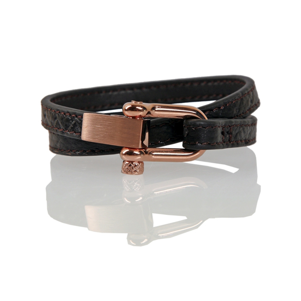 Dark Brown Bursa Woven Leather Cord Bracelet - Buttigo