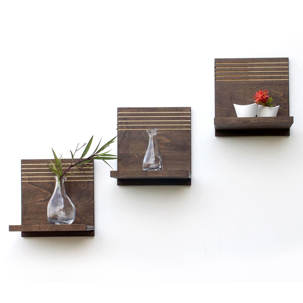 Spa floating shelves set of 3 wood butcher designs