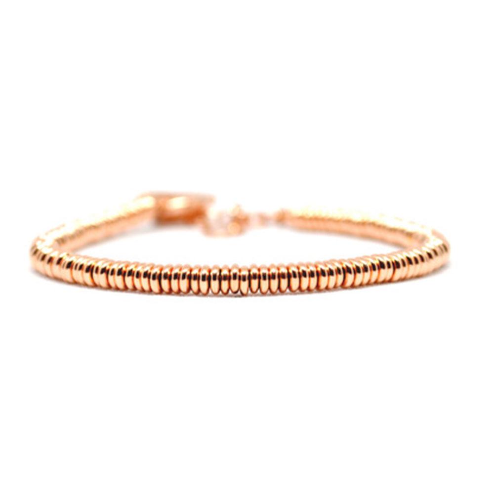 Single Beaded Bracelet | Rose Gold Beads | Double Bone