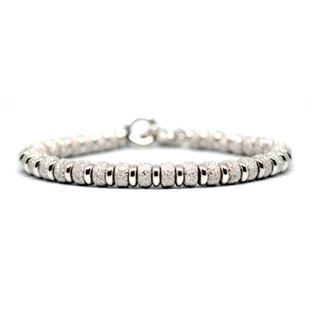 Multi Beaded Bracelet | White Gold Beads | Double Bone