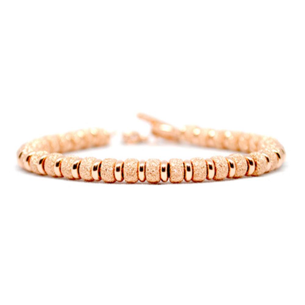 Multi Beaded Bracelet | Rose Gold Beads | Double Bone